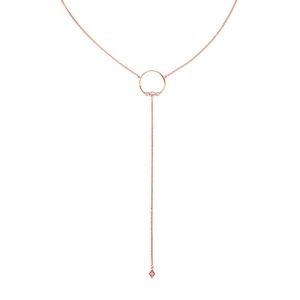 LUV AJ Full Bloom Lariat in Rose Gold